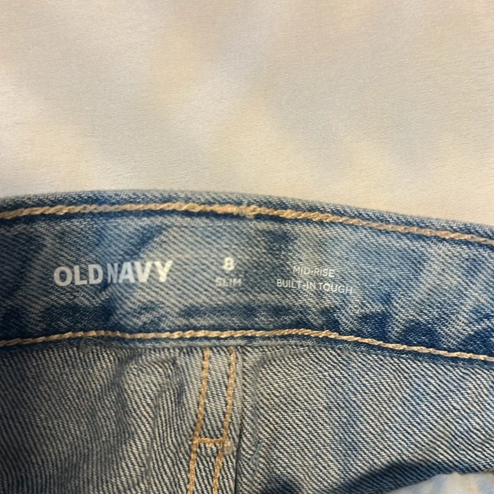 Girl’s Old Navy Mid Rise Light Blue Denim Shorts Size 8 Slim